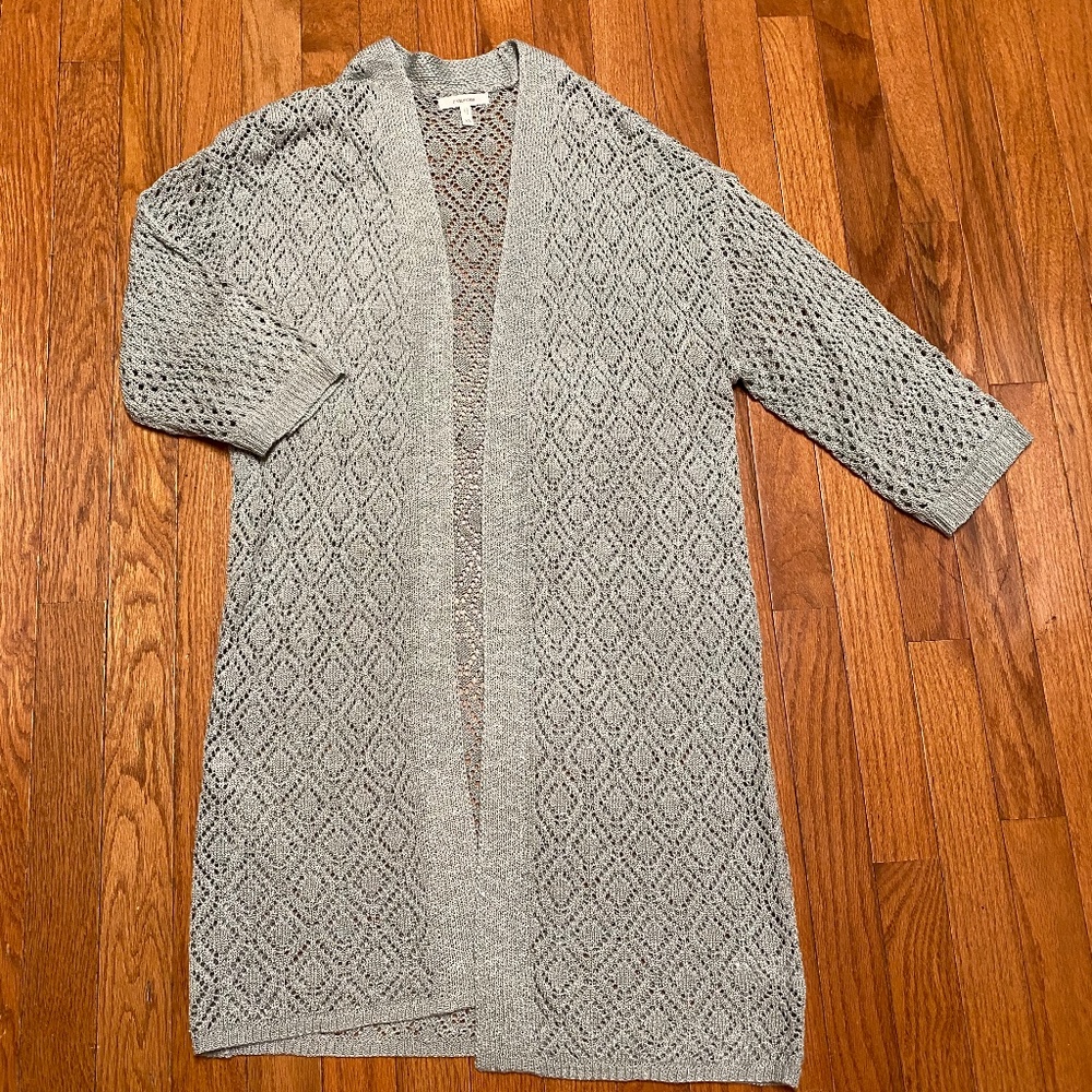 Women’s Maurices size XS Pointelle Cardigan color:Sea Stone